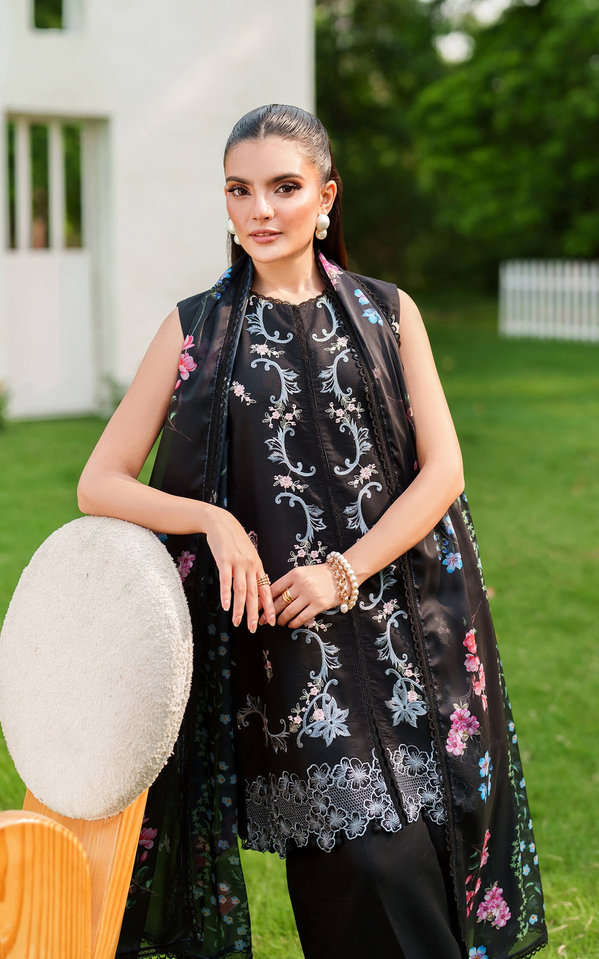 Asifa and Nabeel | Eden Cambric 25 | Ink Blossom ECU25-02 -  Asifa and Nabeel Ladies Clothes - Original Designer Dress - House of Maryam
