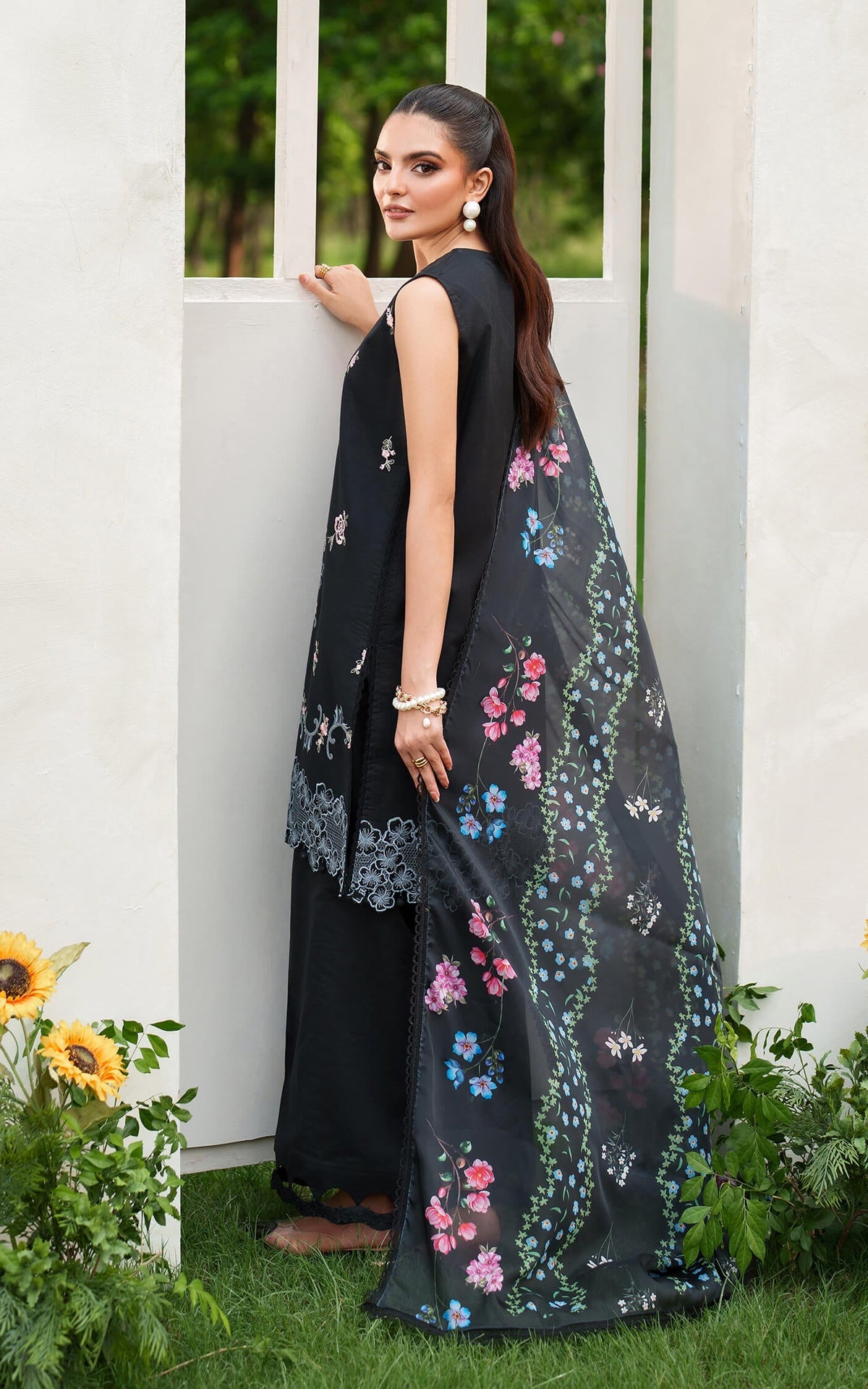 Asifa and Nabeel | Eden Cambric 25 | Ink Blossom ECU25-02 -  Asifa and Nabeel Ladies Clothes - Original Designer Dress - House of Maryam