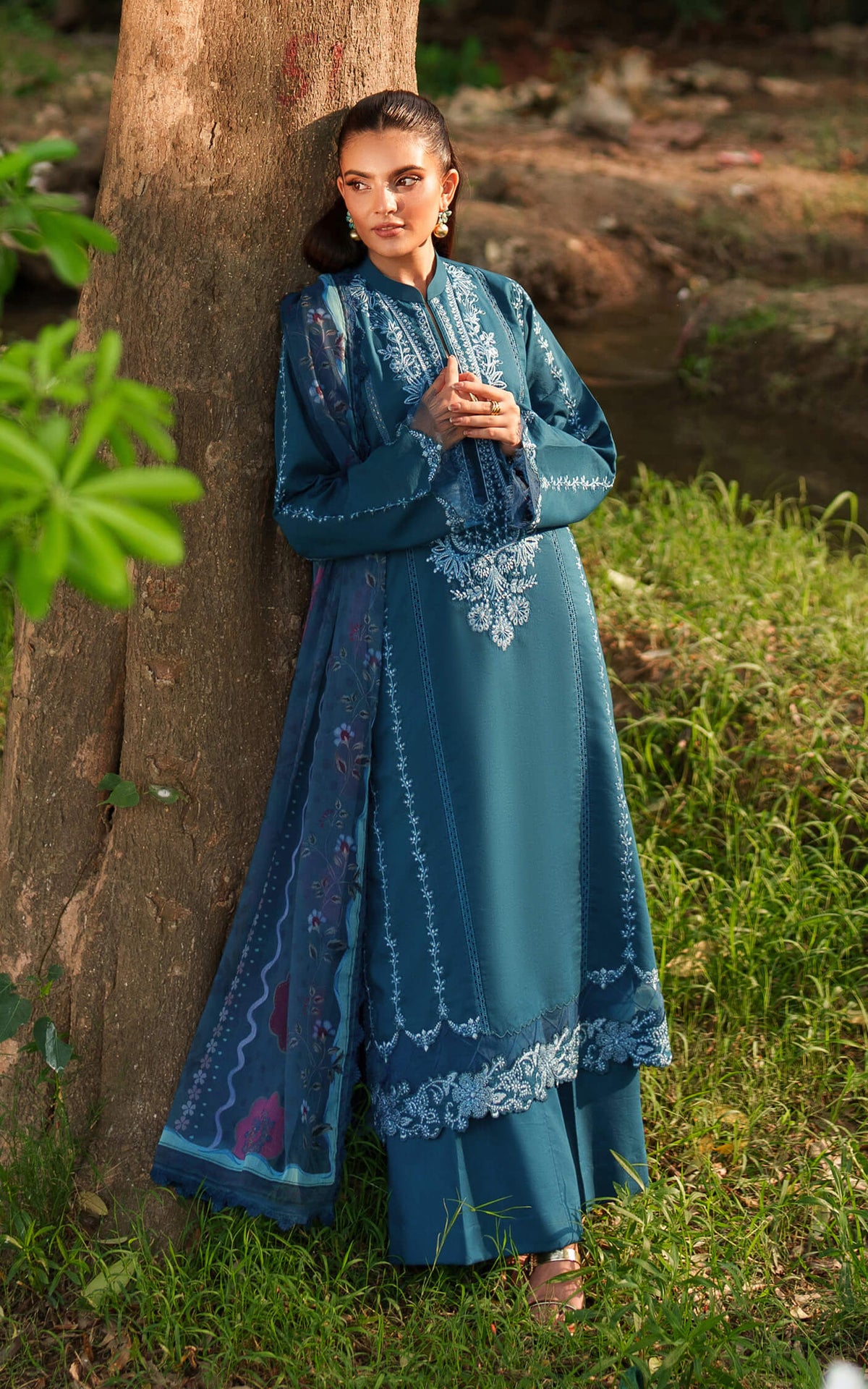 Asifa and Nabeel | Eden Cambric 25 | Iris Cloud ECU25-05 -  Asifa and Nabeel Ladies Clothes - Original Designer Dress - House of Maryam