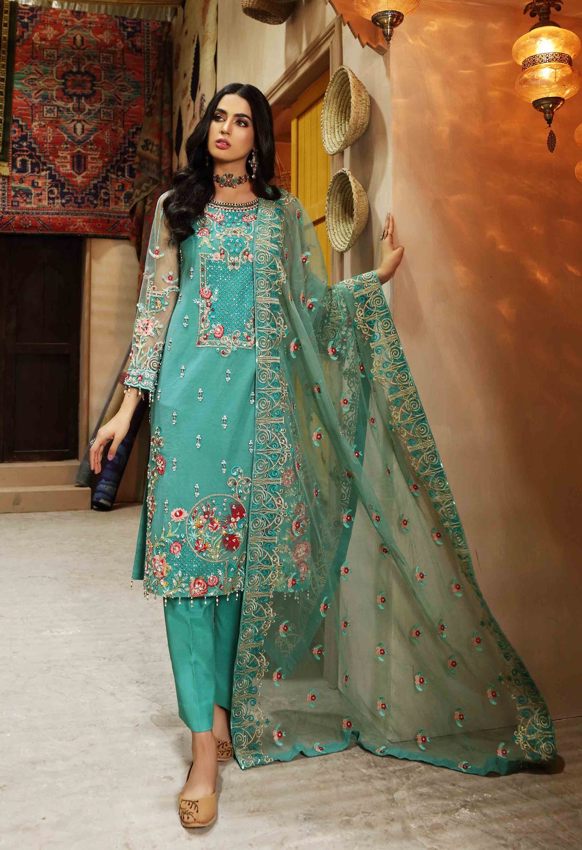 Waqas Shah | Ishq Naama | IVORY SAWN -  Waqas Shah Formal - Original Designer Dress - House of Maryam