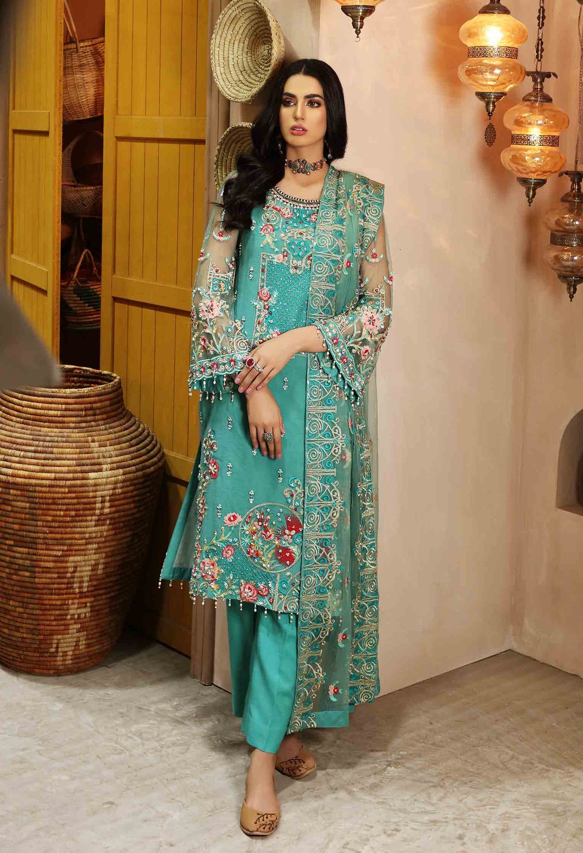 Waqas Shah | Ishq Naama | IVORY SAWN -  Waqas Shah Formal - Original Designer Dress - House of Maryam