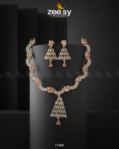Italian Zircon Necklace -  Zeesy Necklace Sets - Original Designer Dress - House of Maryam