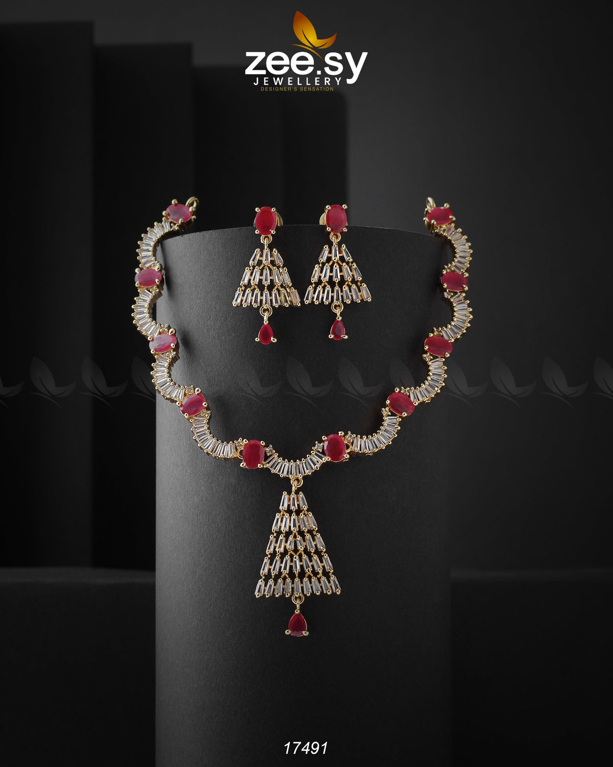 Italian Zircon Necklace -  Zeesy Necklace Sets - Original Designer Dress - House of Maryam