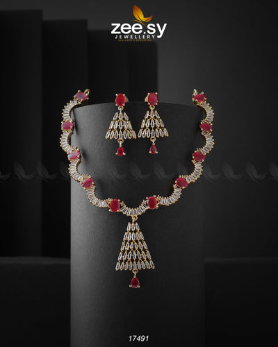 Italian Zircon Necklace -  Zeesy Necklace Sets - Original Designer Dress - House of Maryam