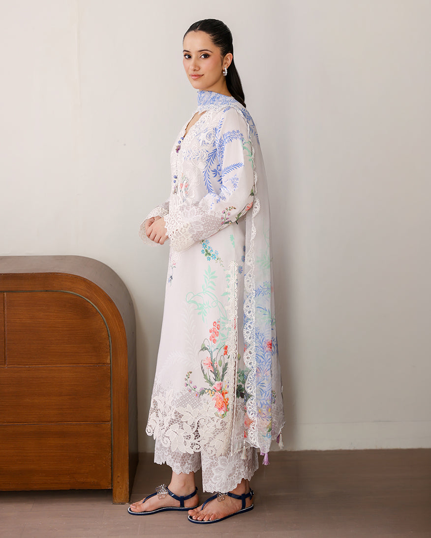 Roheenaz | Sunlit Tales Printed Embroidered Edit | Ivory Gleam-2