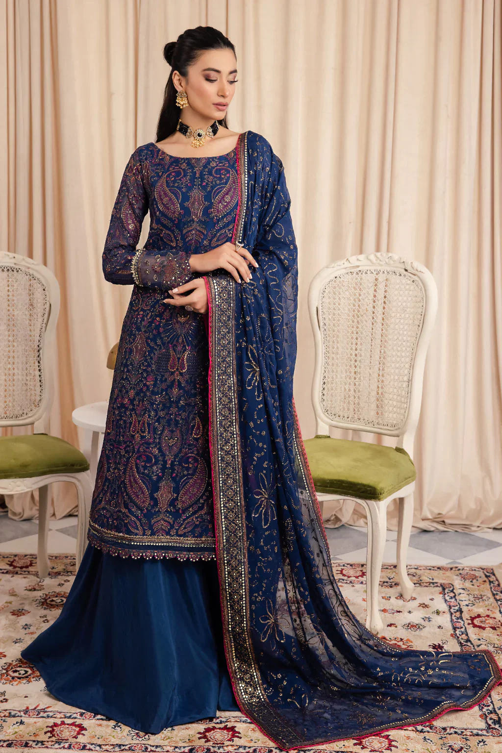 Iznik | Chinnon Chiffon | CC-34 ASHAH -  Iznik Formal - Original Designer Dress - House of Maryam