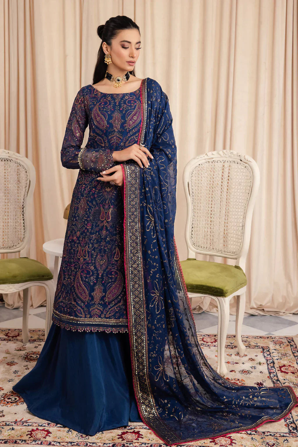 Iznik | Chinnon Chiffon | CC-34 ASHAH -  Iznik Formal - Original Designer Dress - House of Maryam