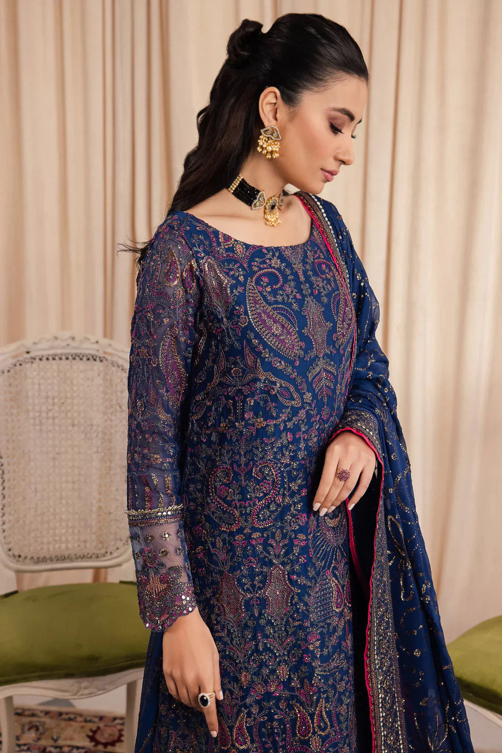 Iznik | Chinnon Chiffon | CC-34 ASHAH -  Iznik Formal - Original Designer Dress - House of Maryam