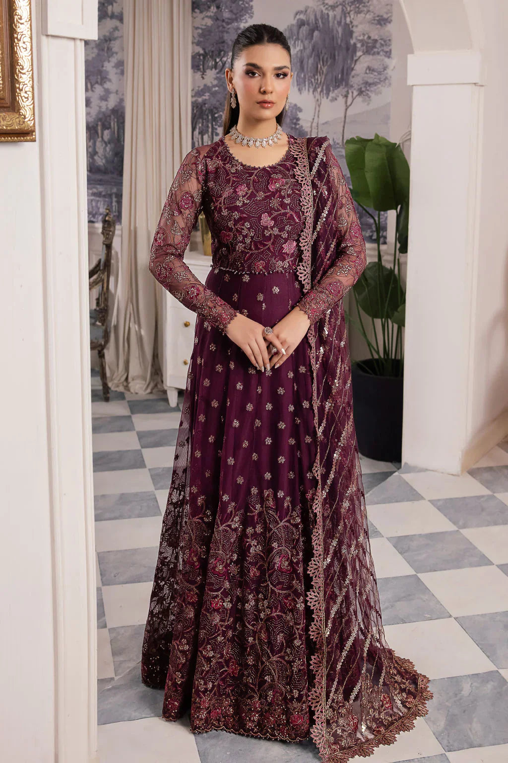 Iznik | Chinnon Chiffon | CC-37 AIDA -  Iznik Formal - Original Designer Dress - House of Maryam