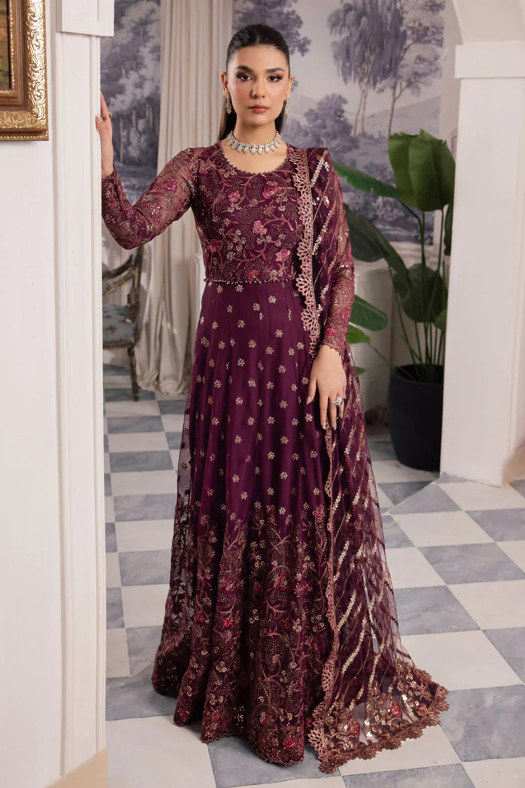Iznik | Chinnon Chiffon | CC-37 AIDA -  Iznik Formal - Original Designer Dress - House of Maryam