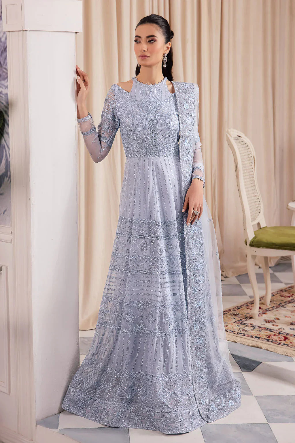 Iznik | Chinnon Chiffon | CC-38 IZARA -  Iznik Formal - Original Designer Dress - House of Maryam