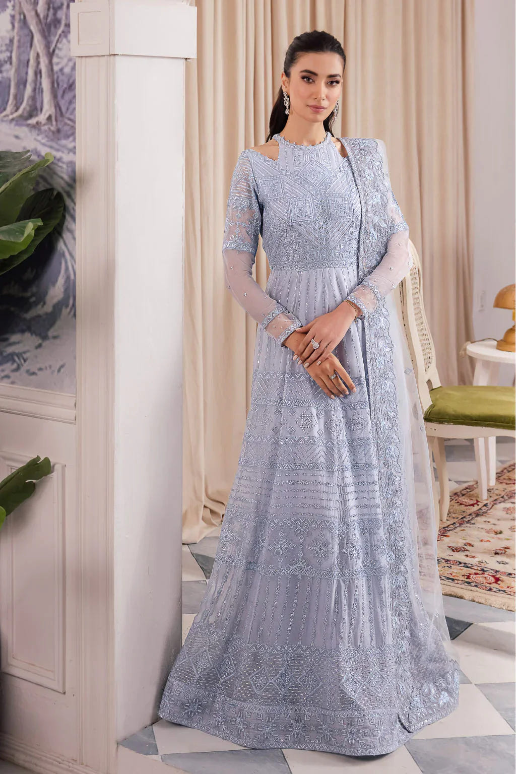 Iznik | Chinnon Chiffon | CC-38 IZARA -  Iznik Formal - Original Designer Dress - House of Maryam