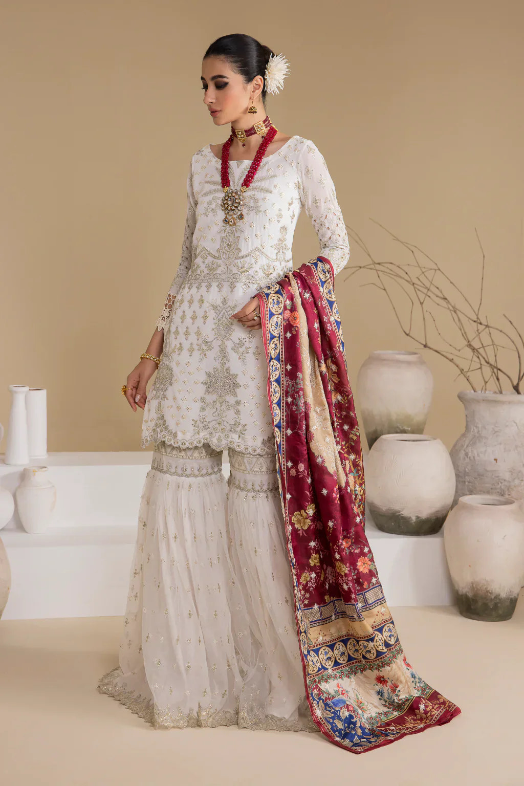 Iznik | Chinnon Chiffon | CC-24 BIANCA -  Iznik Formal - Original Designer Dress - House of Maryam