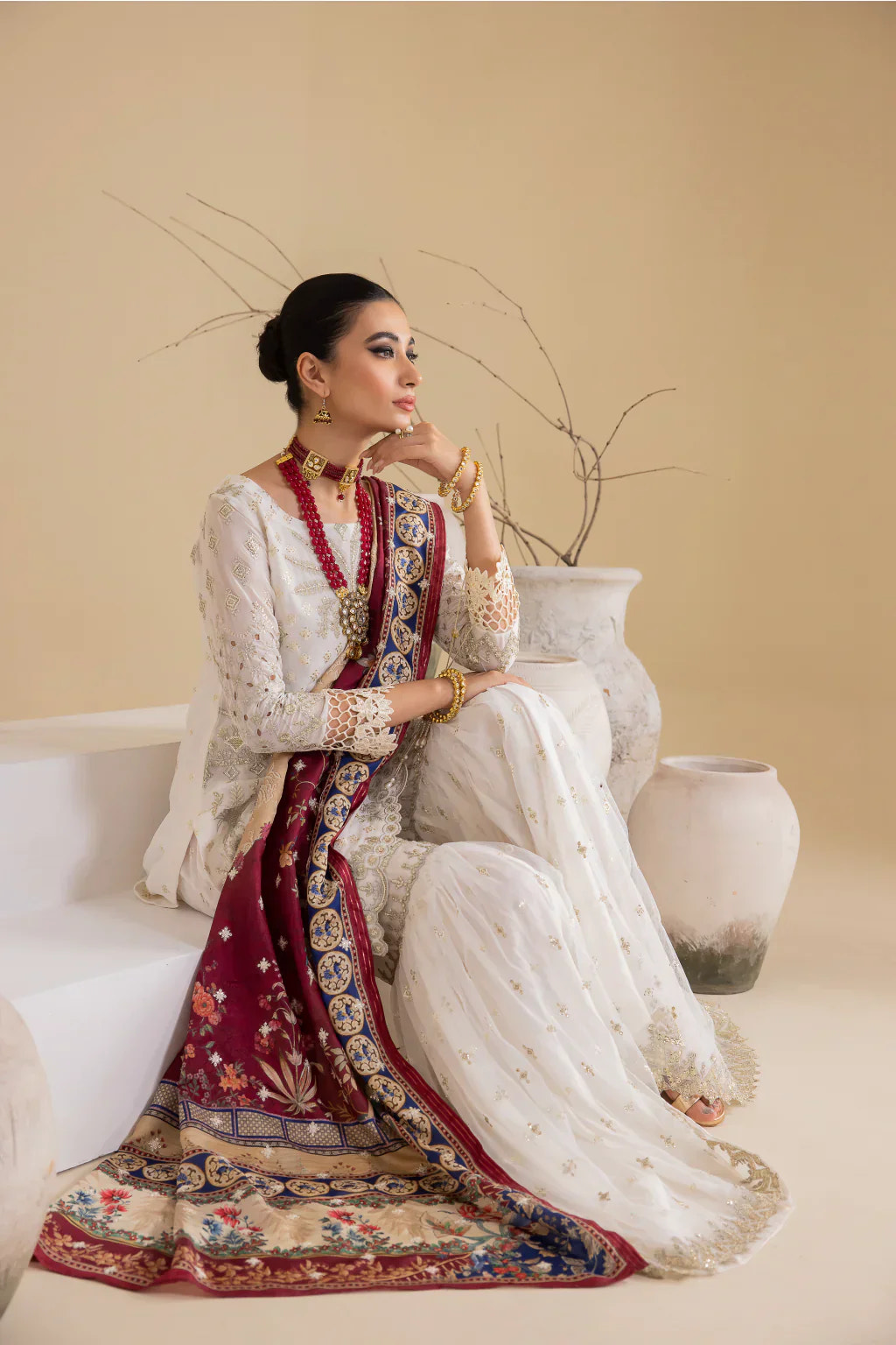 Iznik | Chinnon Chiffon | CC-24 BIANCA -  Iznik Formal - Original Designer Dress - House of Maryam