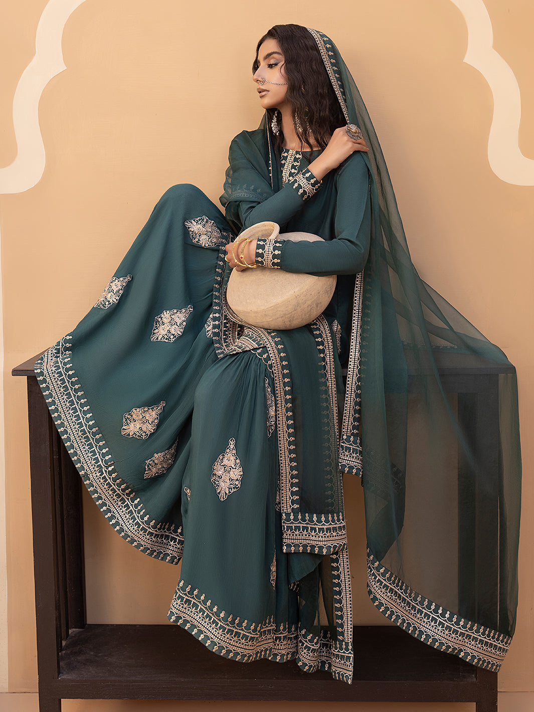 Hem Stitch | Raw Silk Edit 25 | Jasmine -  Hemstitch Ladies Clothes - Original Designer Dress - House of Maryam