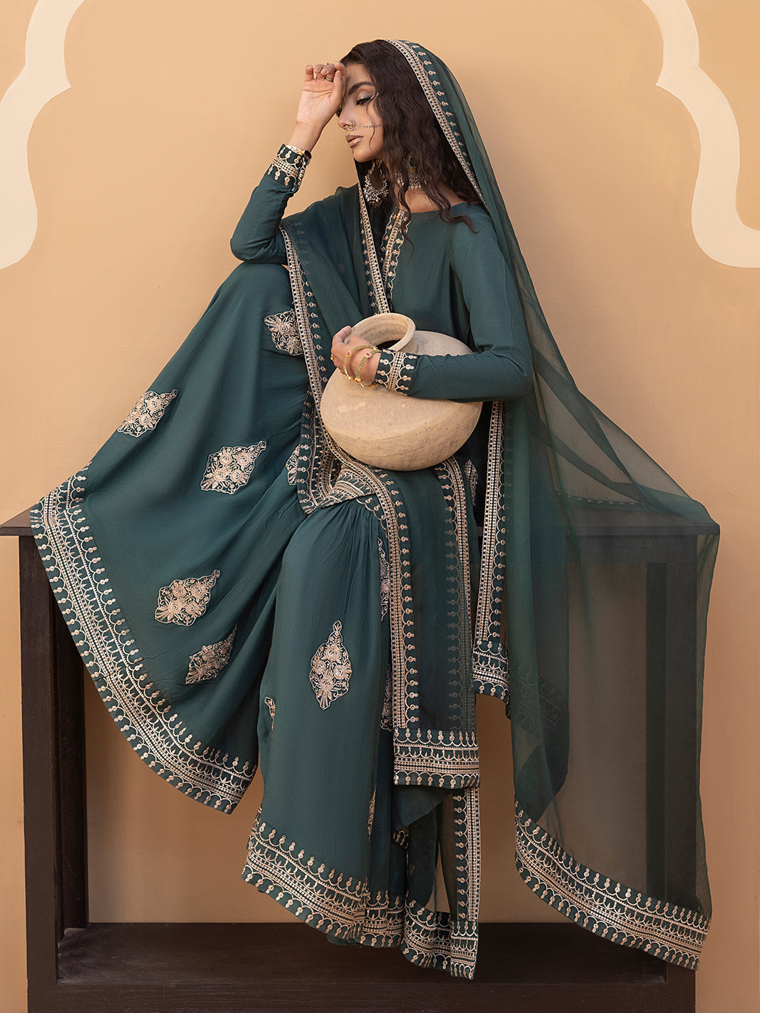Hem Stitch | Raw Silk Edit 25 | Jasmine -  Hemstitch Ladies Clothes - Original Designer Dress - House of Maryam