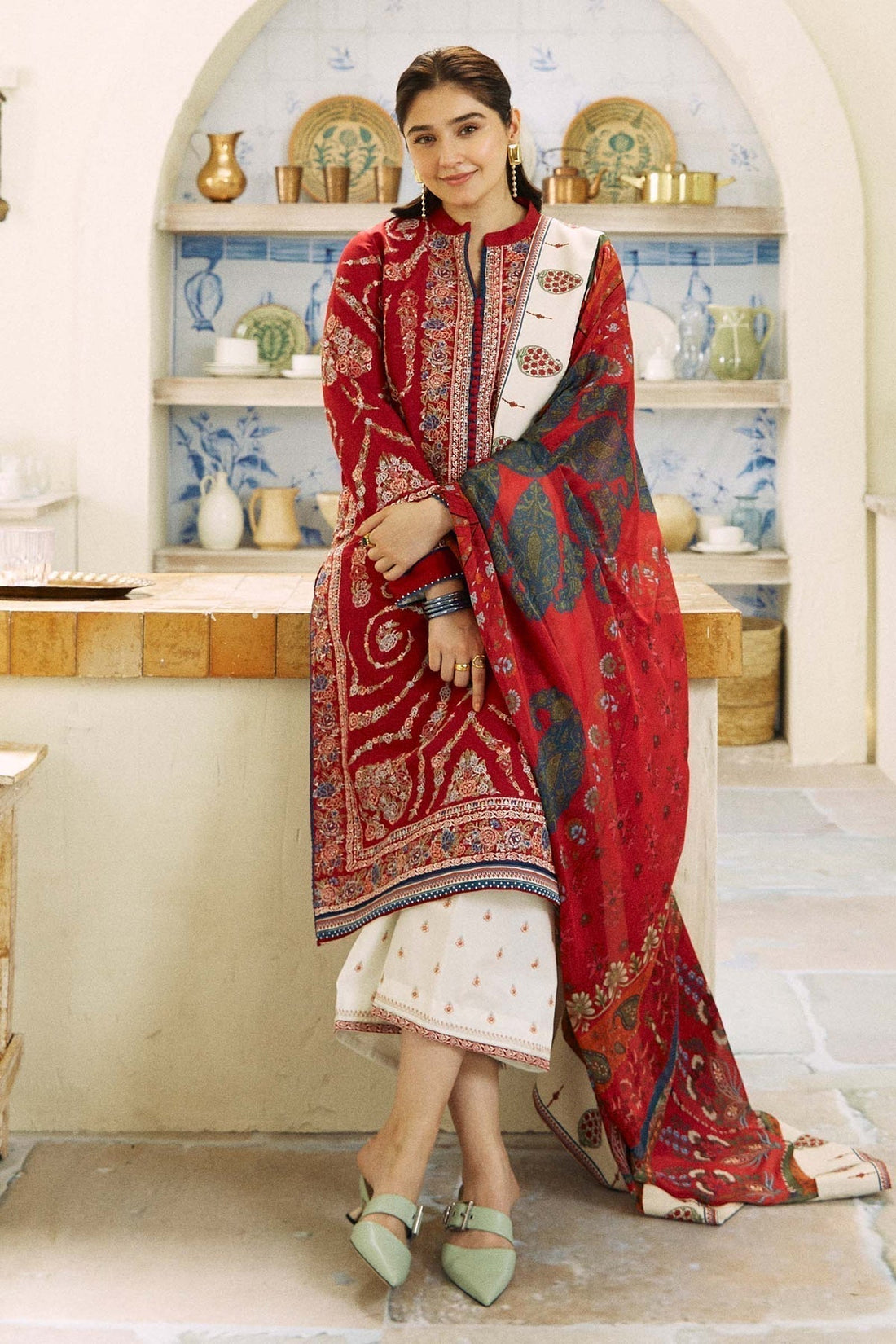 Zara Shahjahan | Coco Lawn Eid Edit 24 | KASHMIR KALI-D3 by Designer Zara Shahjahan - House of Maryam - Pakistani Designer Ethnic Wear in {{ shop.shopifyCountryName }}