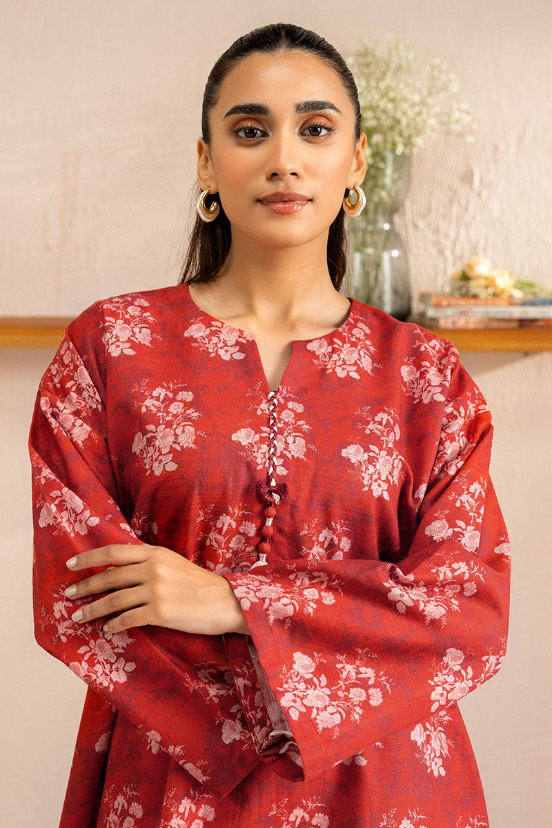 Cross Stitch | Basic Pret | Burnt Clay Printed Khaddar Shirt