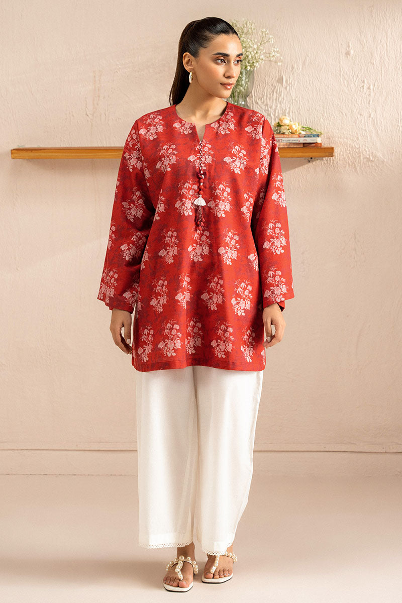 Cross Stitch | Basic Pret | Burnt Clay Printed Khaddar Shirt-3