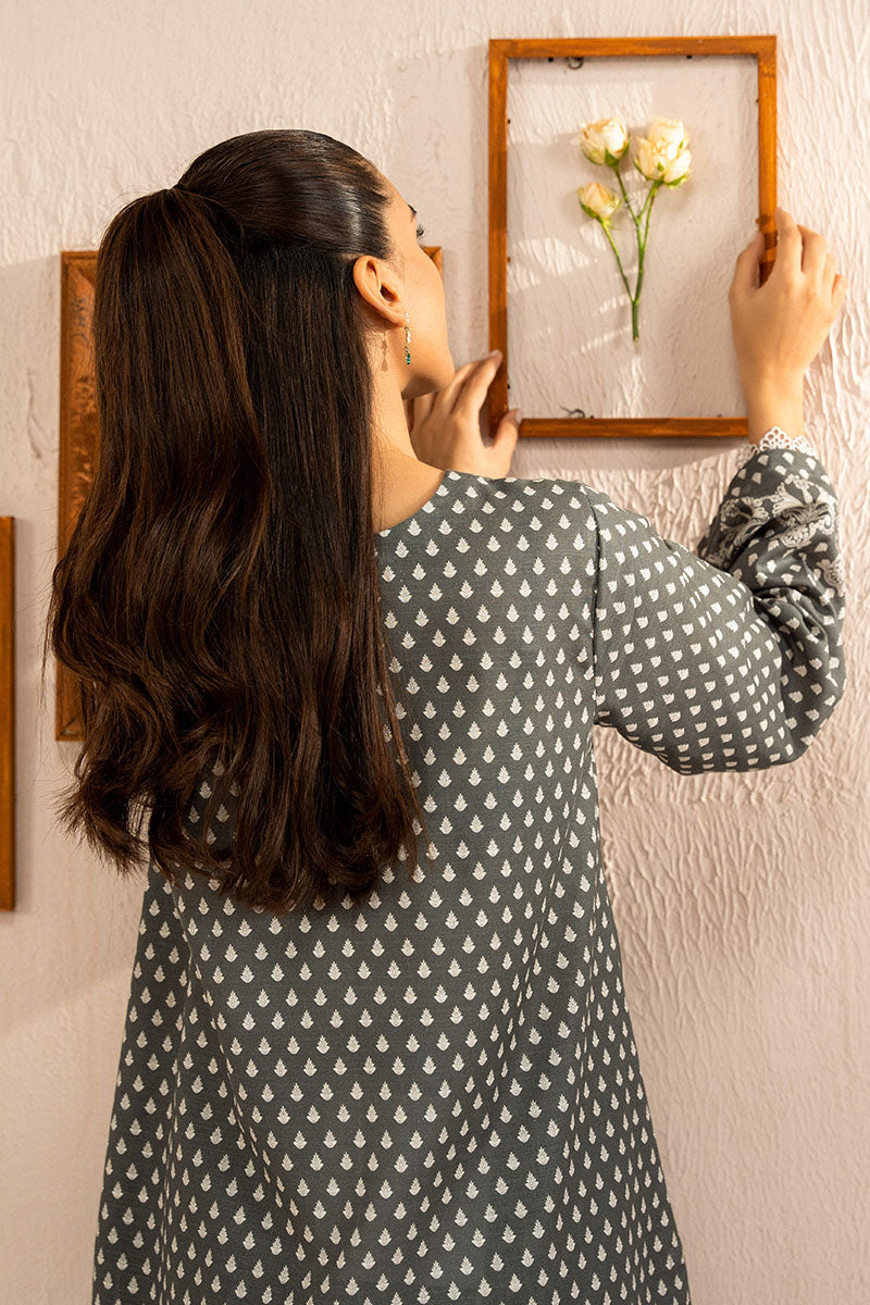 Cross Stitch | Basic Pret | Grey Allure-2 PC (Shirt & Trouser)-9