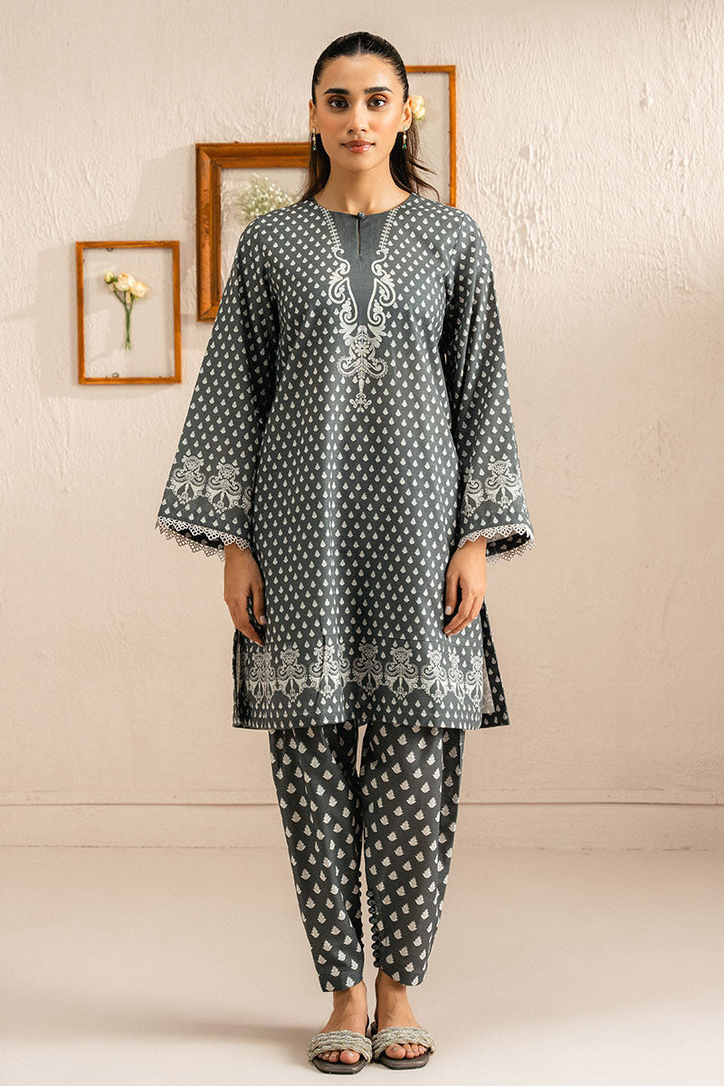 Cross Stitch | Basic Pret | Grey Allure-2 PC (Shirt & Trouser)-7