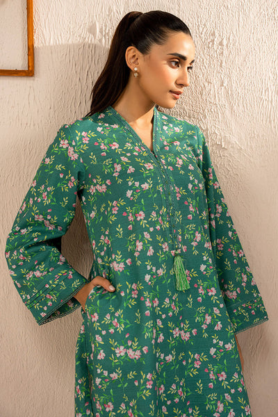 Cross Stitch | Basic Pret | Sage Bloom-2 PC (Shirt & Trouser)