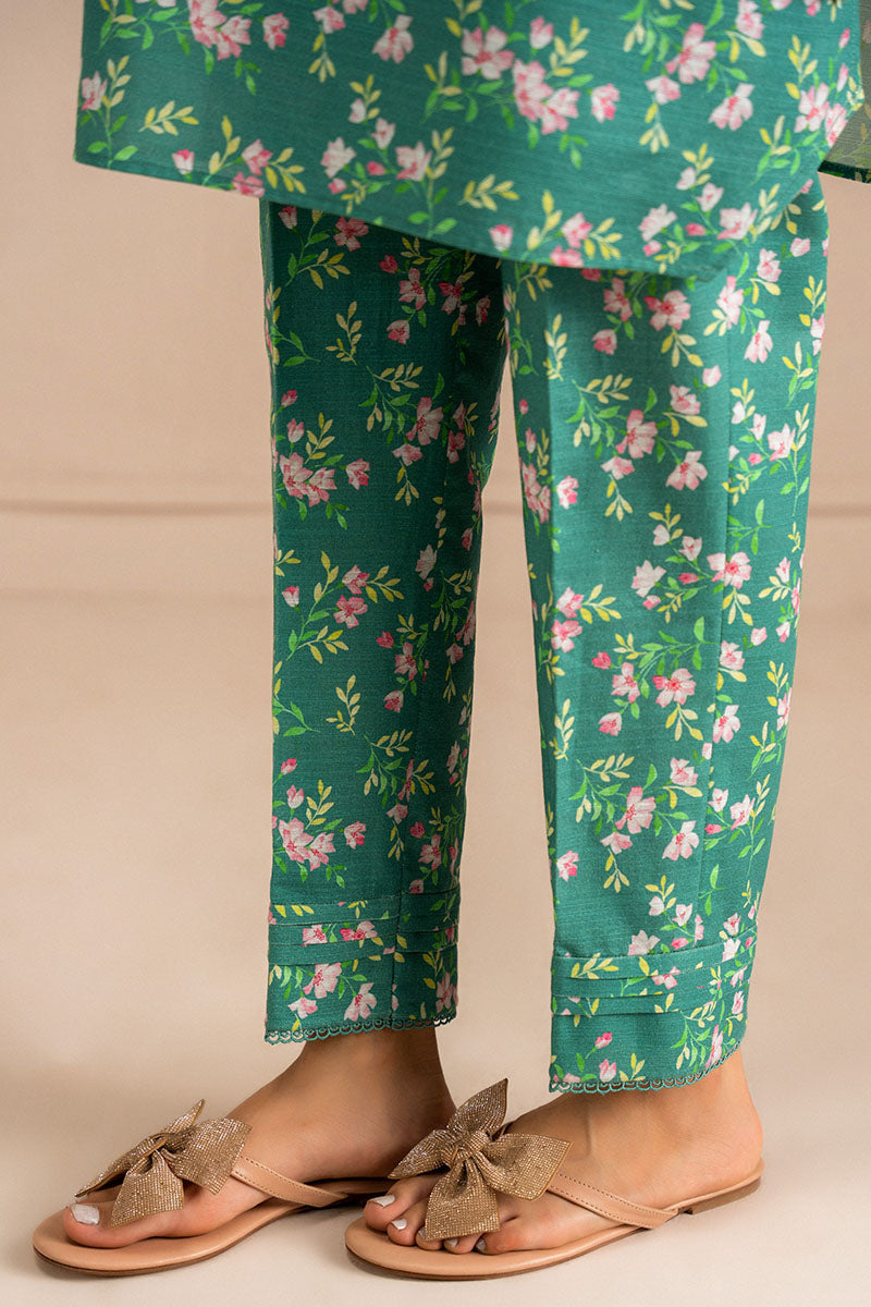 Cross Stitch | Basic Pret | Sage Bloom-2 PC (Shirt & Trouser), image 4