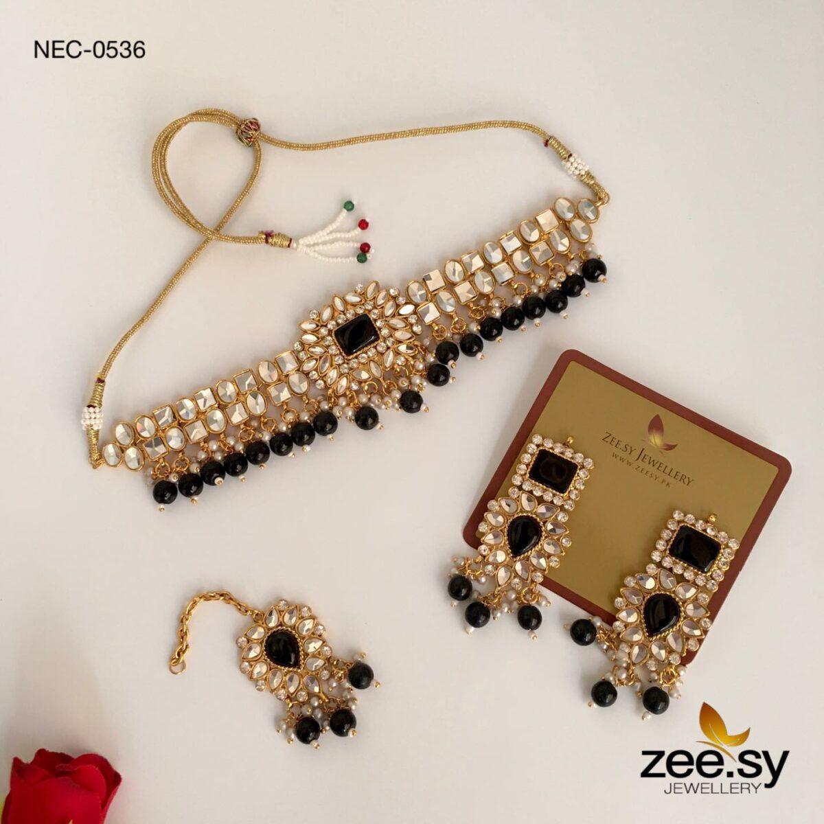 Kundan Necklace-0536 -  Zeesy Necklace Sets - Original Designer Dress - House of Maryam