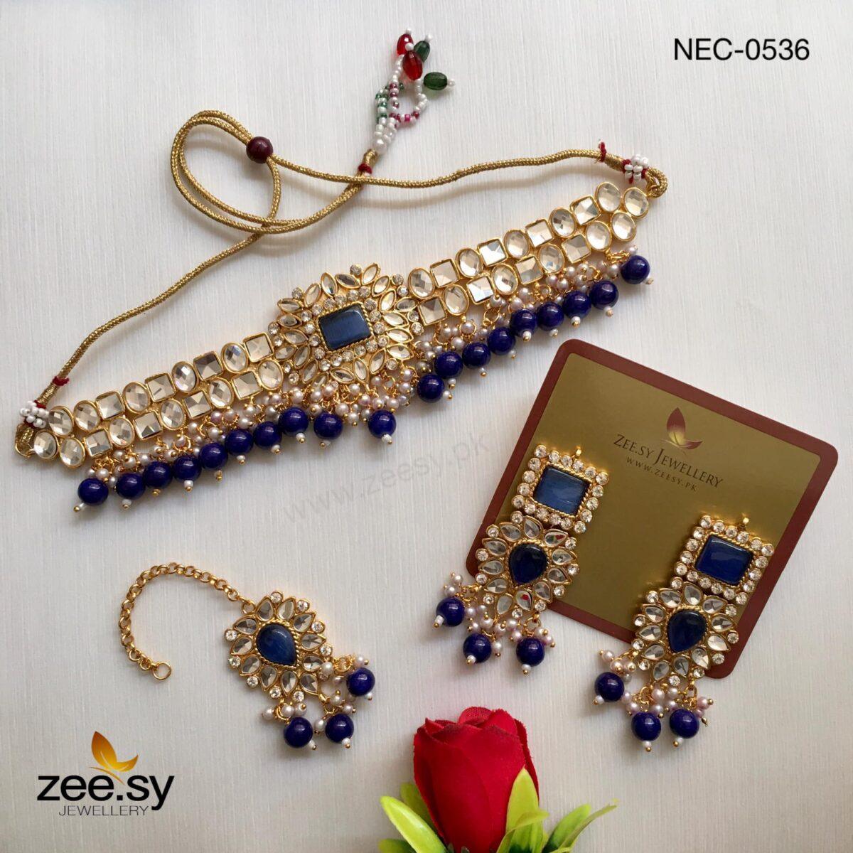 Kundan Necklace-0536 -  Zeesy Necklace Sets - Original Designer Dress - House of Maryam