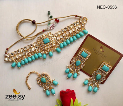 Kundan Necklace-0536 -  Zeesy Necklace Sets - Original Designer Dress - House of Maryam
