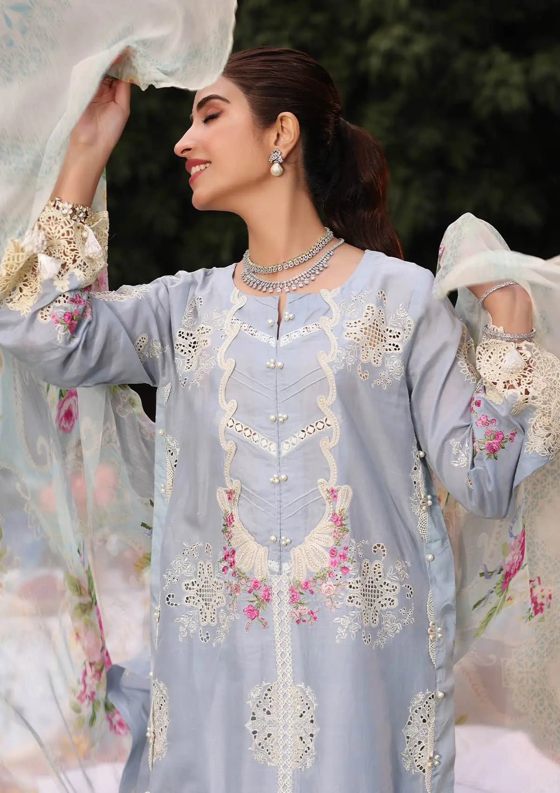 Kahf Premium | Festive Lawn 24 | KFL-08A FIRUZE by Designer Kahf Premium - House of Maryam - Pakistani Designer Ethnic Wear in {{ shop.shopifyCountryName }}