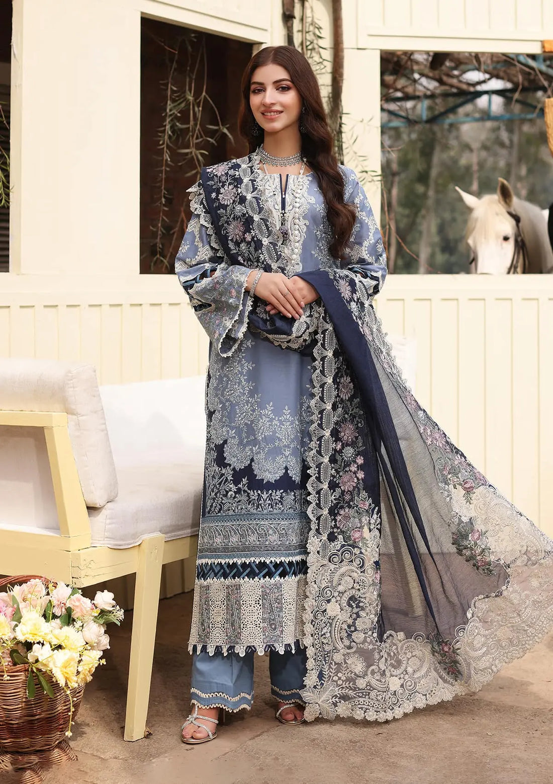 Kahf Premium | Festive Lawn 24 |KFL-04 KINZA by Designer Kahf Premium - House of Maryam - Pakistani Designer Ethnic Wear in {{ shop.shopifyCountryName }}