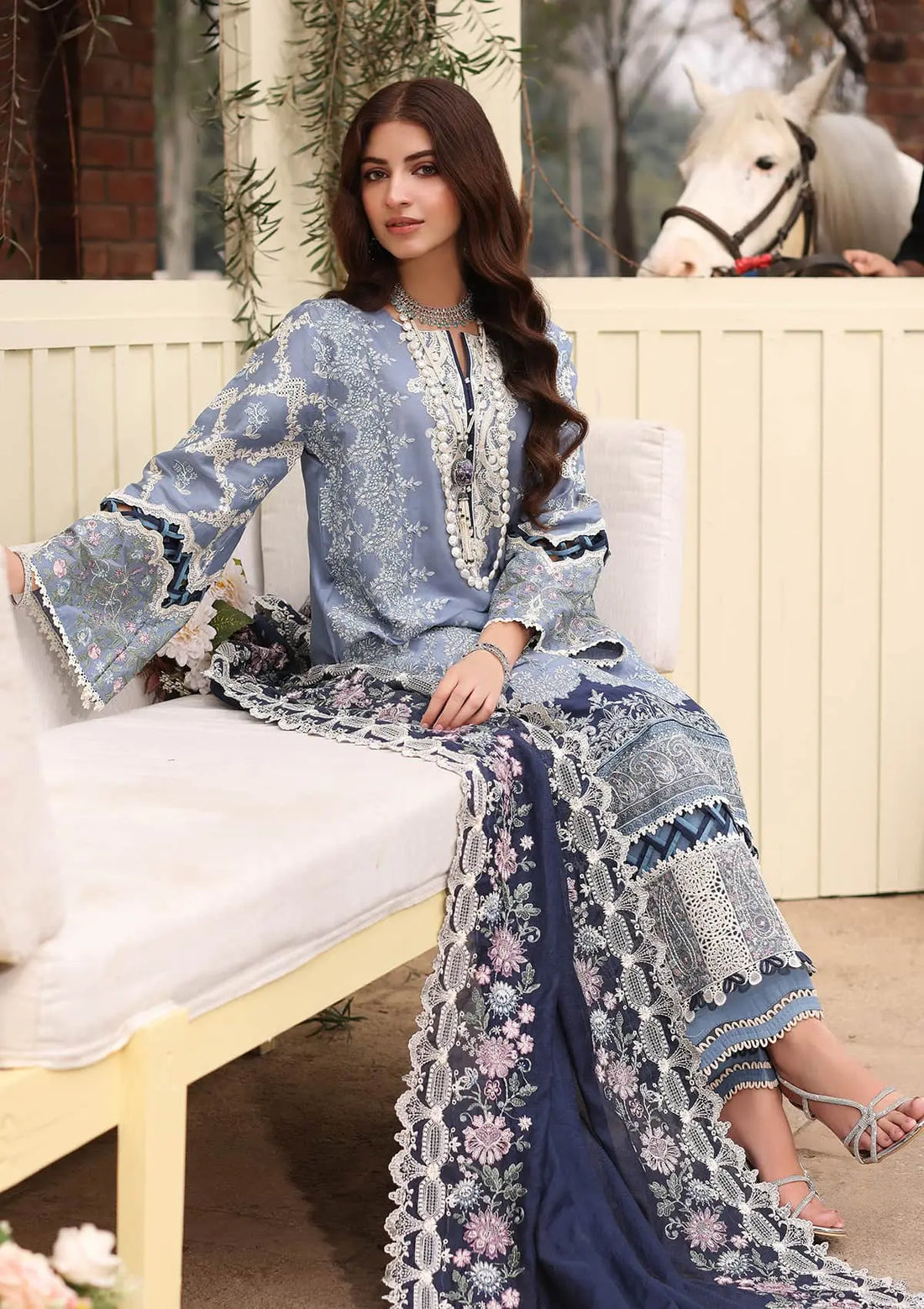 Kahf Premium | Festive Lawn 24 |KFL-04 KINZA -  Kahf Premium Luxury - Original Designer Dress - House of Maryam