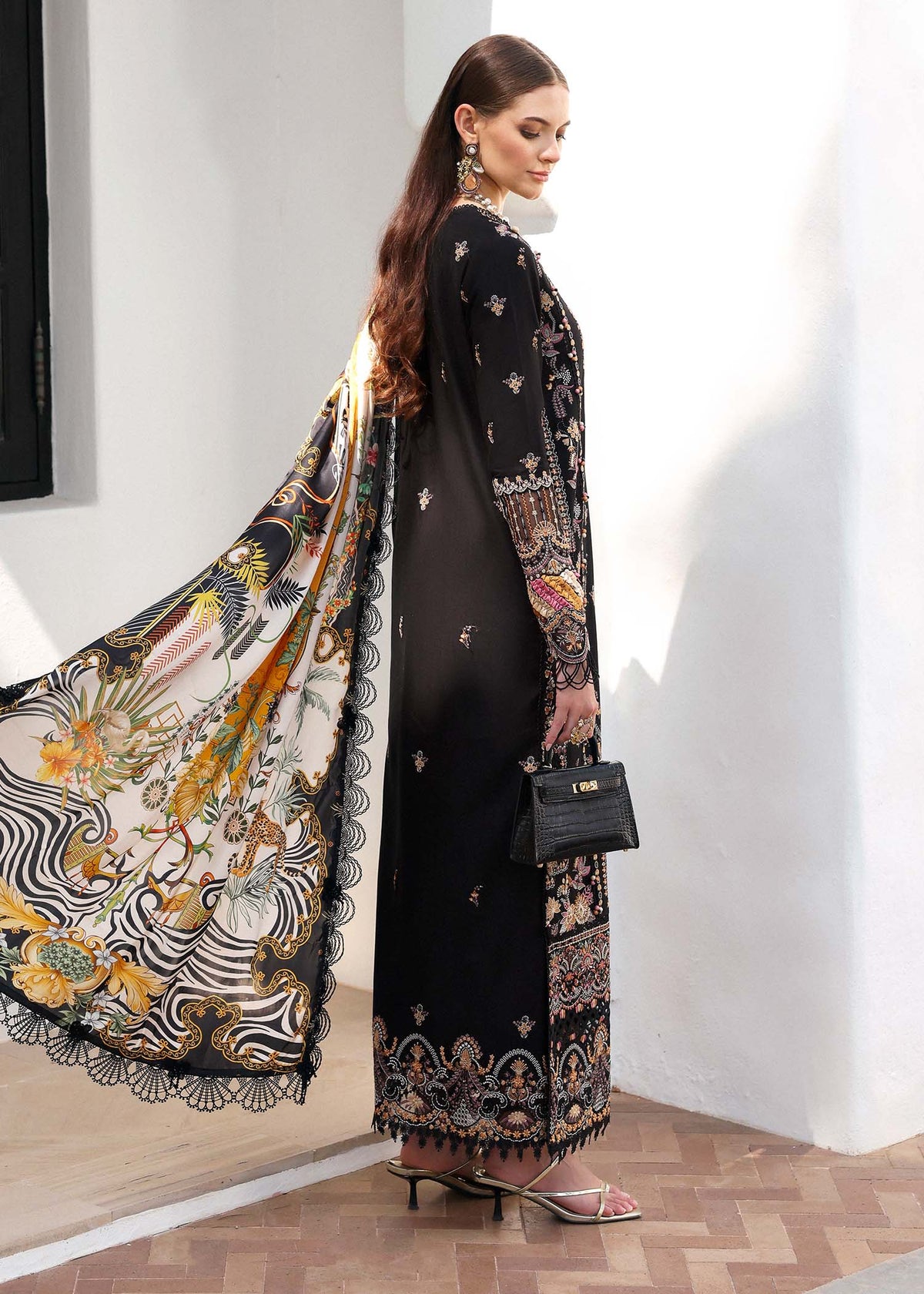 Kanwal Malik | Elysia Luxury Lawn 25 | Noire -  Kanwal Malik Ladies Clothes - Original Designer Dress - House of Maryam