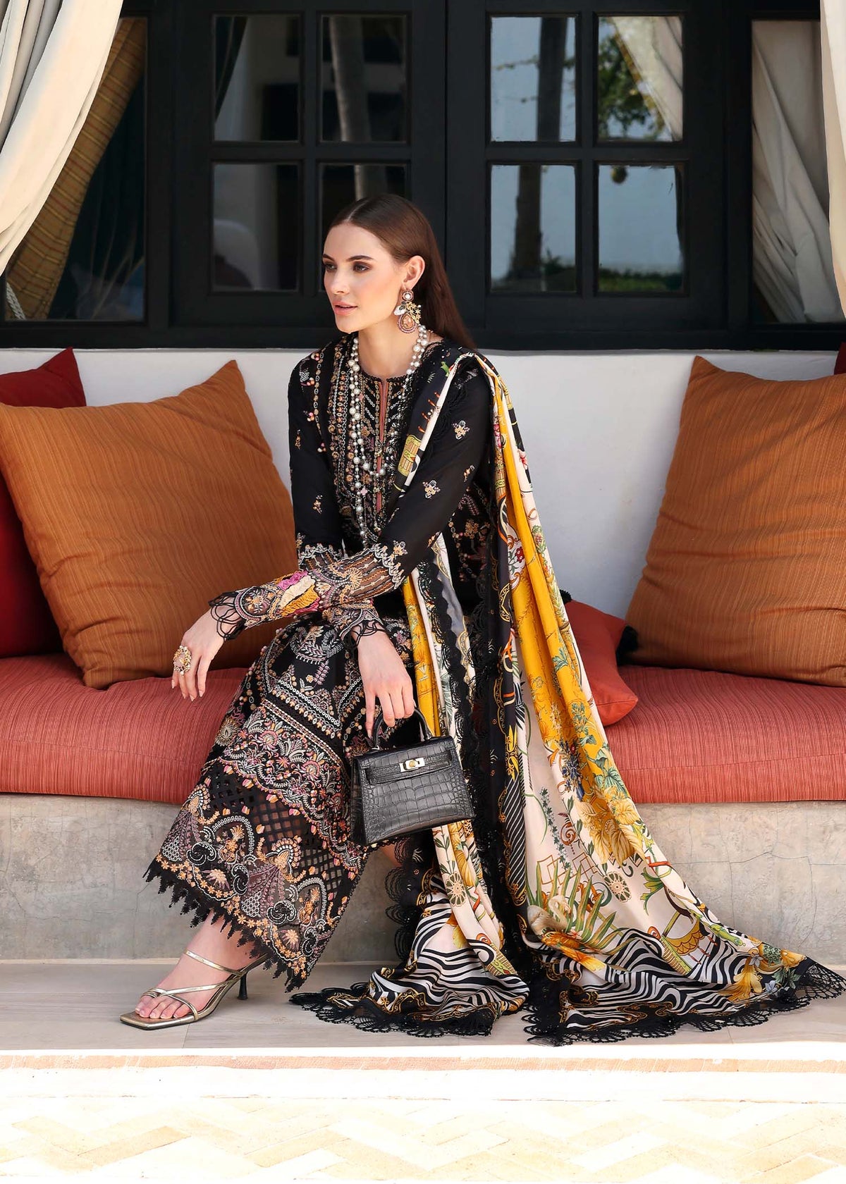 Kanwal Malik | Elysia Luxury Lawn 25 | Noire -  Kanwal Malik Ladies Clothes - Original Designer Dress - House of Maryam