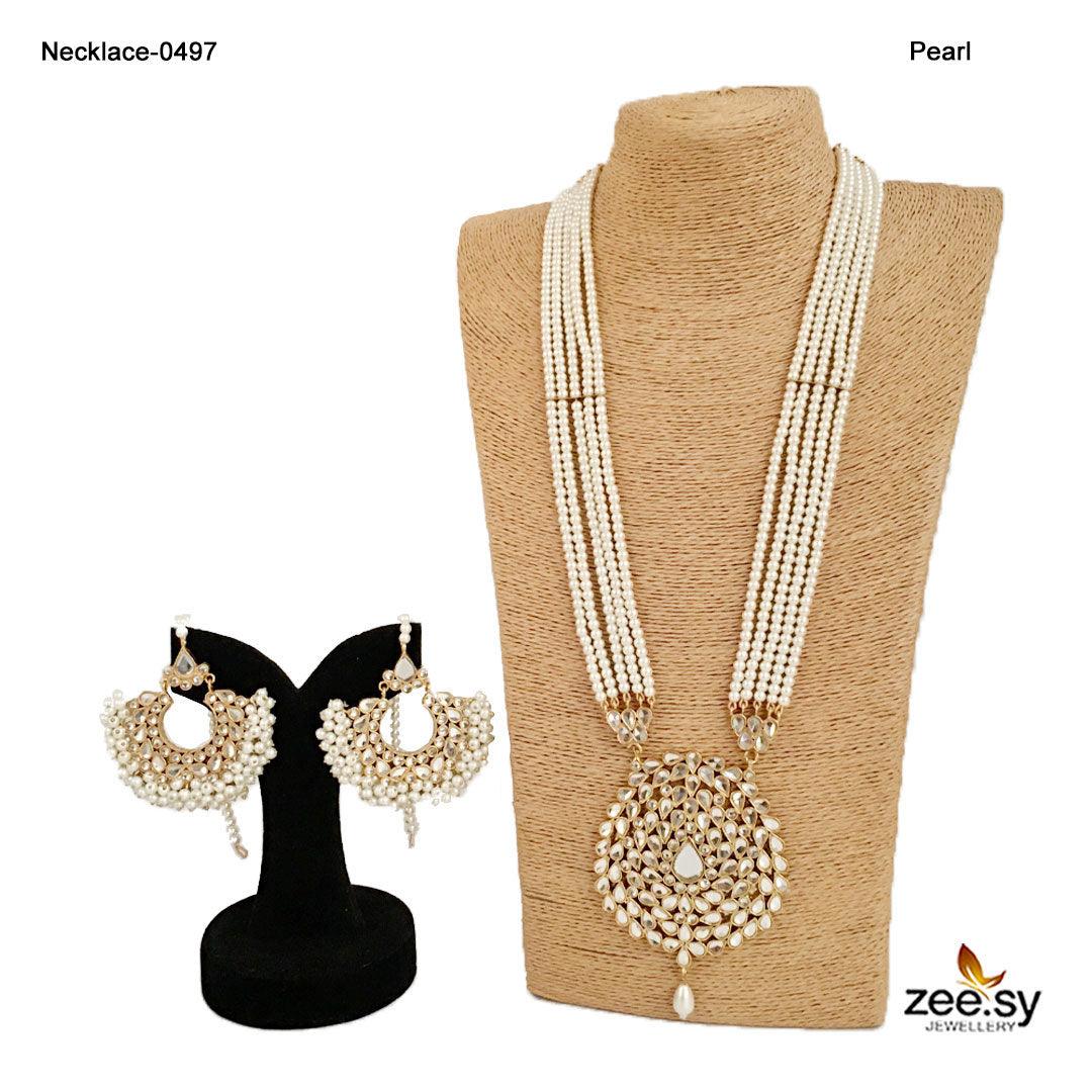 Lotus Necklace-0497 -  Zeesy Necklace Sets - Original Designer Dress - House of Maryam