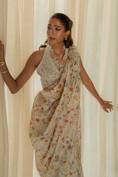 Mina Hassan | Signature Prints | Wrapped Goddess Stitched Saree -  Mina Hassan Ladies Clothes - Original Designer Dress - House of Maryam