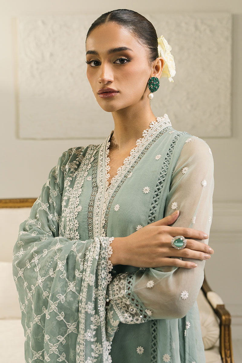 Cross Stitch | Luxury Pret | Antique Green-2 PC (Shirt & Dupatta)