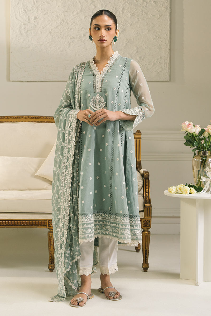 Cross Stitch | Luxury Pret | Antique Green-2 PC (Shirt & Dupatta), image 4