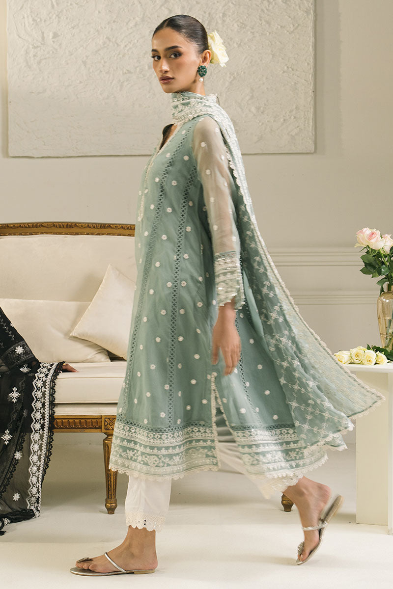 Cross Stitch | Luxury Pret | Antique Green-2 PC (Shirt & Dupatta), image 3