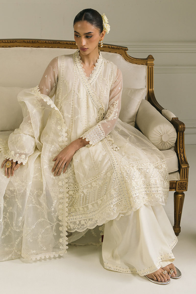 Cross Stitch | Luxury Pret | Ivory Bloom-3 PC (Shirt, Dupatta & Trouser)