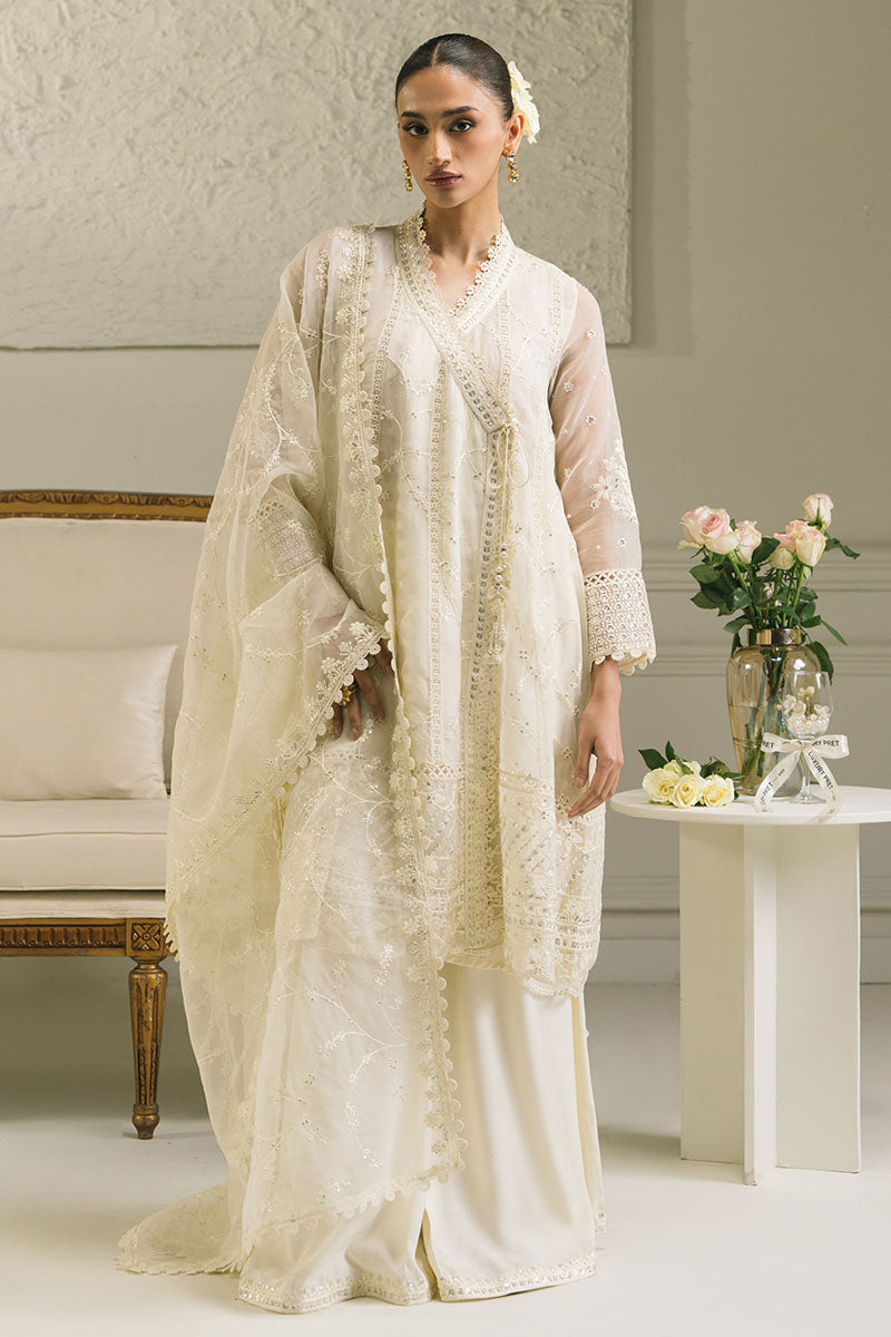 Cross Stitch | Luxury Pret | Ivory Bloom-3 PC (Shirt, Dupatta & Trouser)