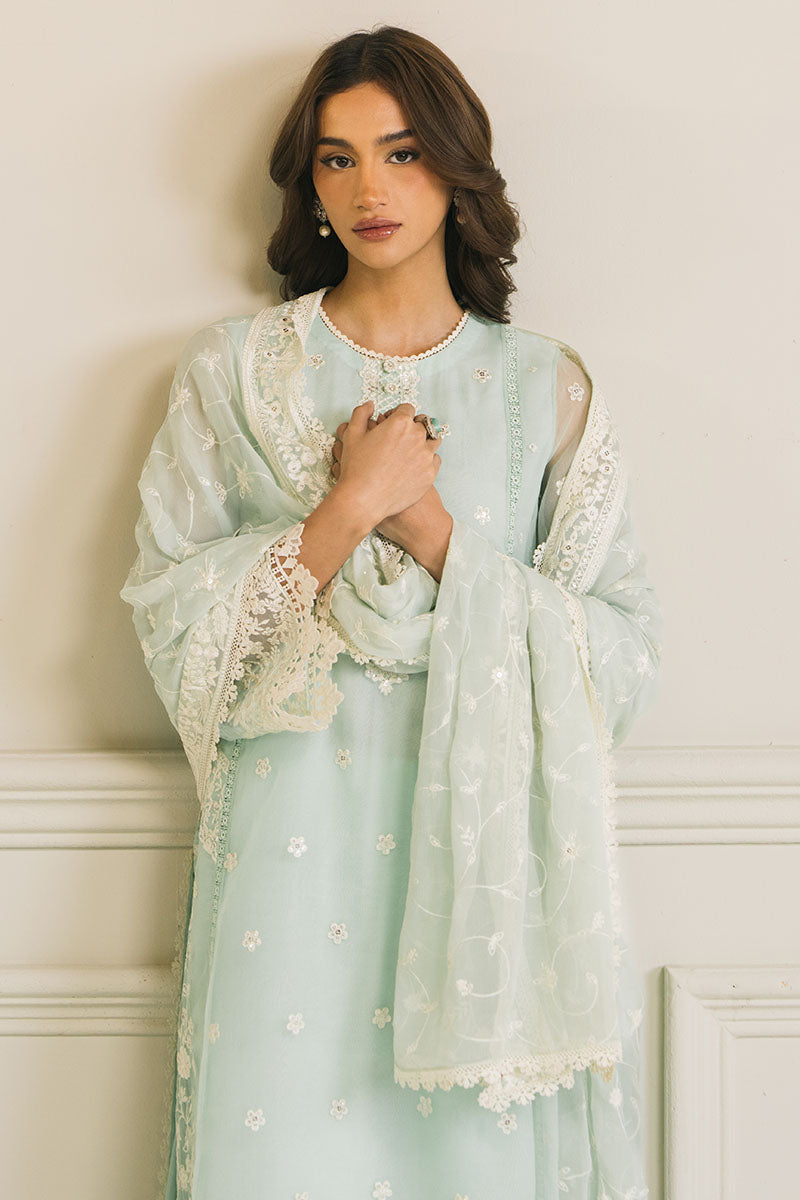 Cross Stitch | Luxury Pret | Mint Flo-3 PC (Shirt, Dupatta &Trouser), image 4