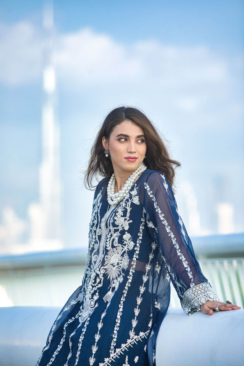 Kara | Kamdani Festive Collection | Lapis Dream -  Kara Ladies Clothes - Original Designer Dress - House of Maryam