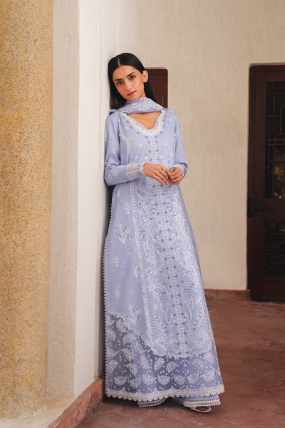 Afrozeh Khoya lavender lawn suit