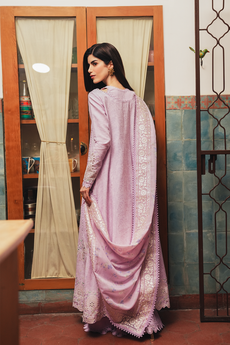 Afrozeh GUL Misri blush lilac jacquard lawn suit, photo 2