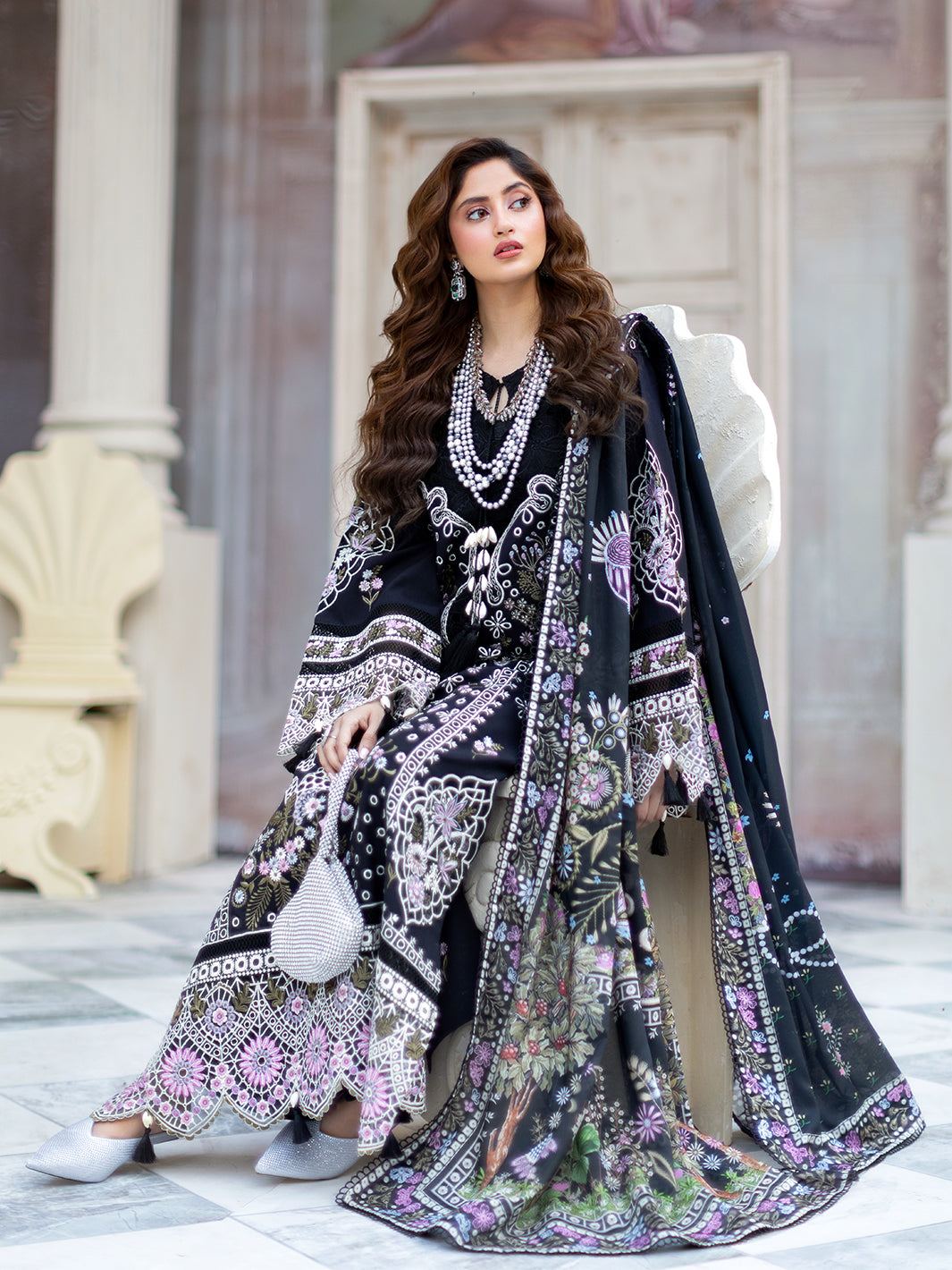 Mahnur | Sophie Luxury Lawn 25 | Lila -  Mahnur Ladies Clothes - Original Designer Dress - House of Maryam