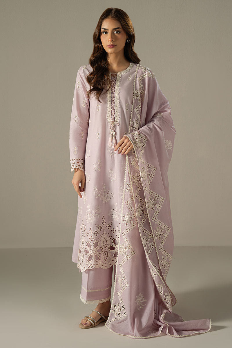 Cross Stitch | Chikankari Lawn 25 | LILAC BLOOM -  Cross Stitch Ladies Clothes - Original Designer Dress - House of Maryam