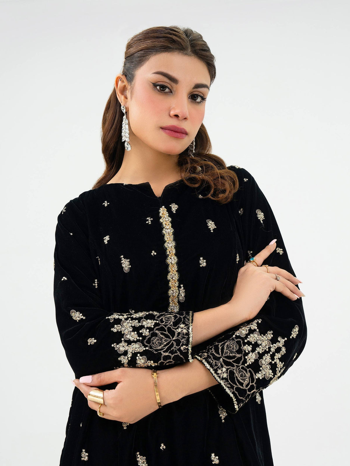 Lime Light | Velvet Pret | V-20 -  Lime Light Ladies Clothes - Original Designer Dress - House of Maryam