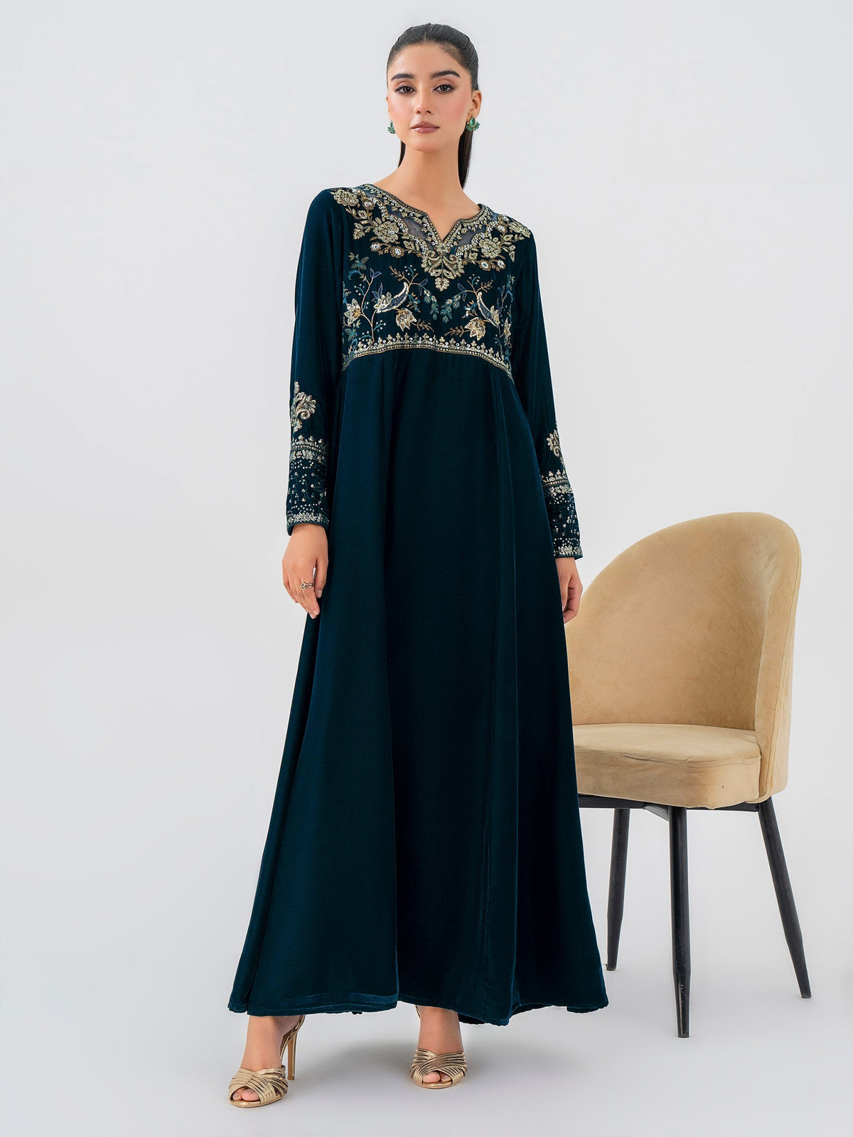 Lime Light | Velvet Pret | V-10 -  Lime Light Ladies Clothes - Original Designer Dress - House of Maryam